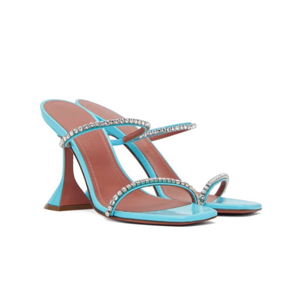 AMINA MUADDI Blue Gilda Sandal NWT